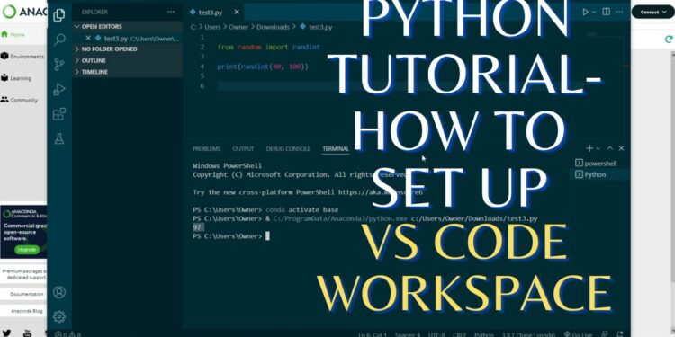 Setting up VS Code Workspace for Python in Windows